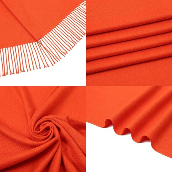 ⚡Women's Burnt Orange Pashmina Evening Dress Bridesmaid Winter Warm Long Scarf - Picture 7 of 8